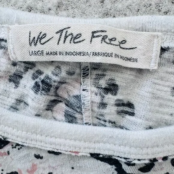 We The Free People Clare Wild Thing Floral Tee Shirt Lightweight L - Picture 3 of 7